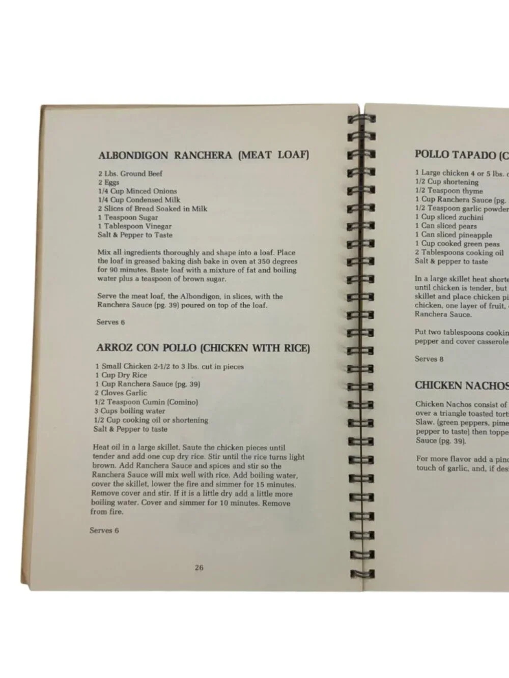 The El Chico Cookbook Mexican Restaurant Recipes Spiral-Bound Vintage 1977 RARE